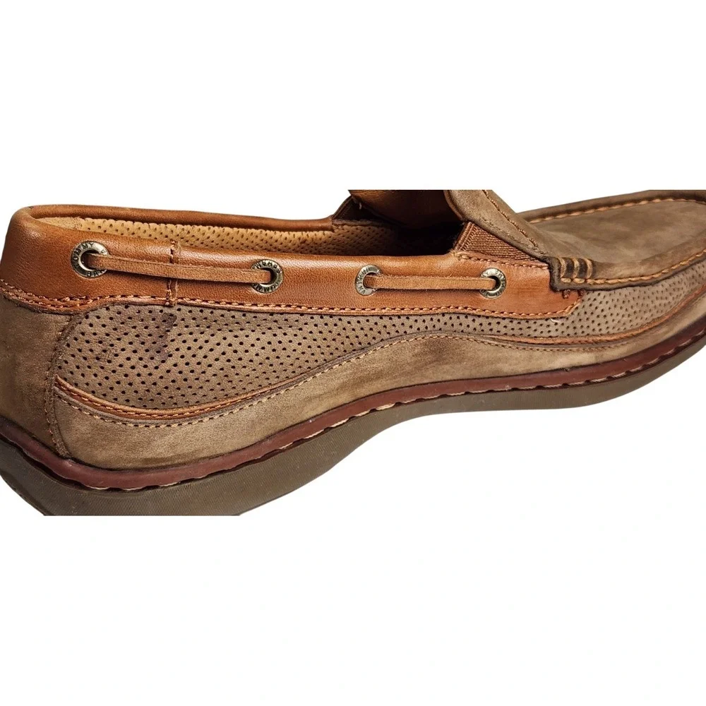 Tommy Bahama Men's 10M Dark Olive Nubuck Leather Slip On Loafers Boat Shoes